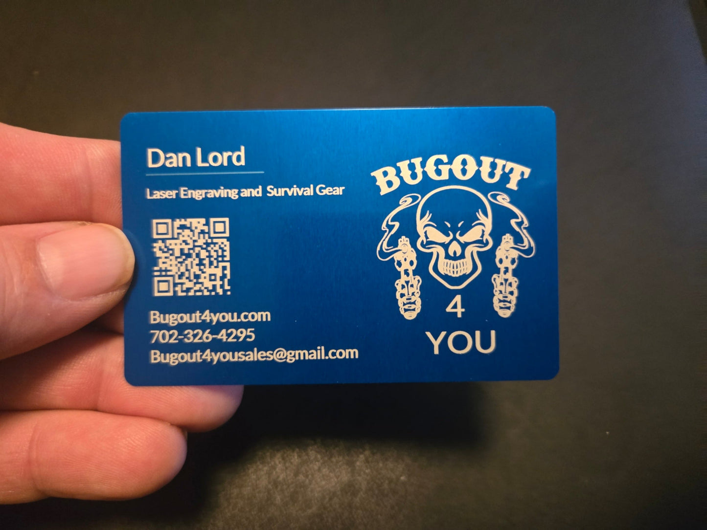 CUSTOM BLACK METAL BUSINESS CARDS SET OF 25 PERSONALIZED ONE SIDED