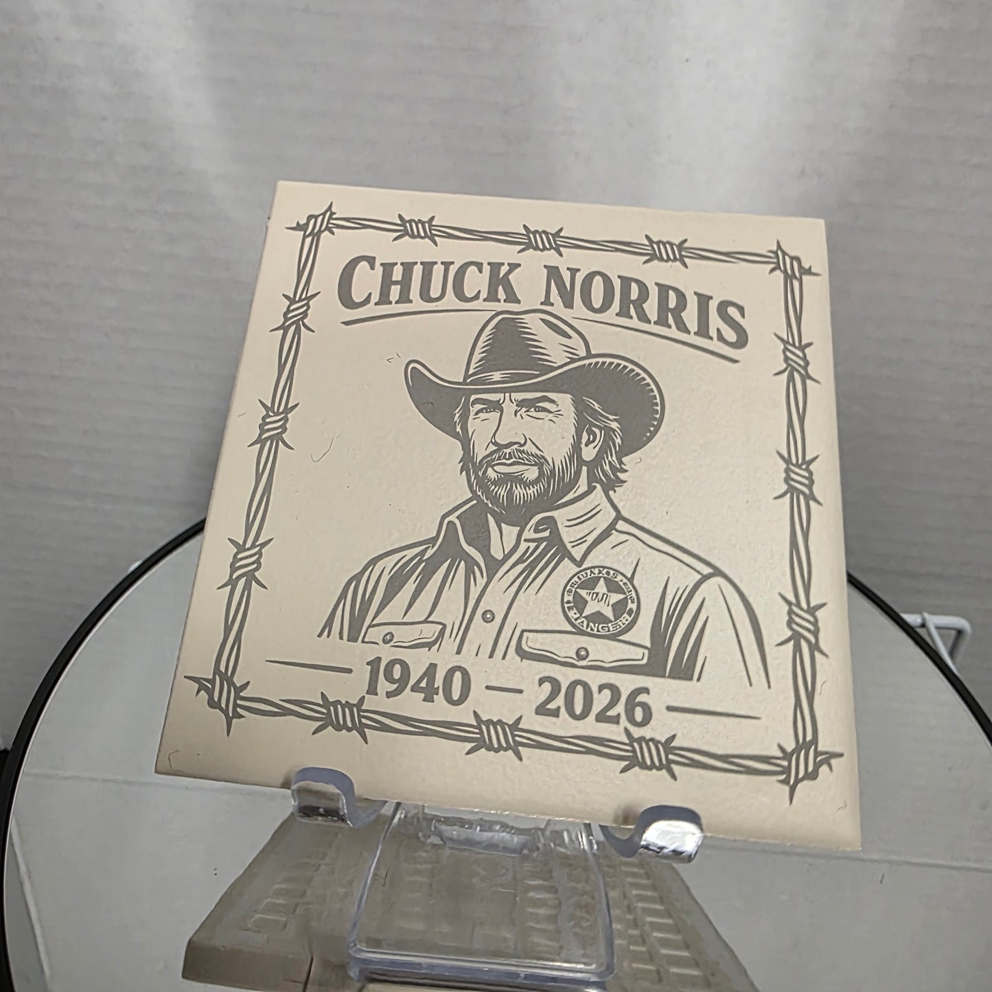 CHUCK NORRIS ENGRAVED TILE