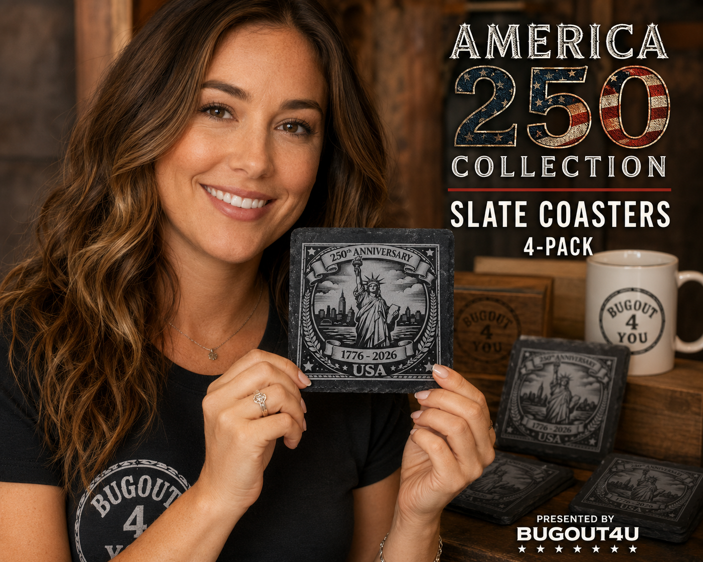 AMERICA 250 SQUARE COASTER COLLECTION