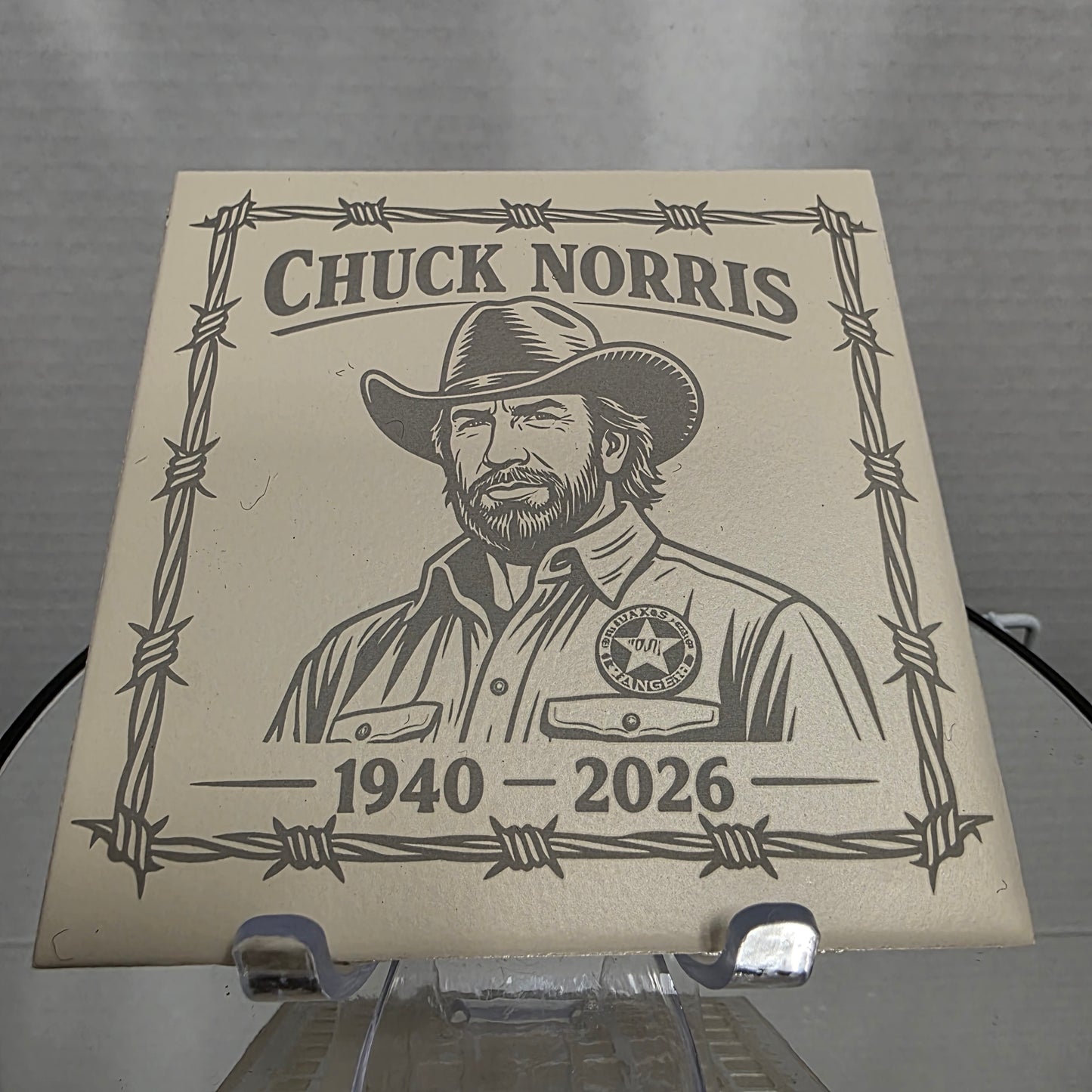 CHUCK NORRIS ENGRAVED TILE
