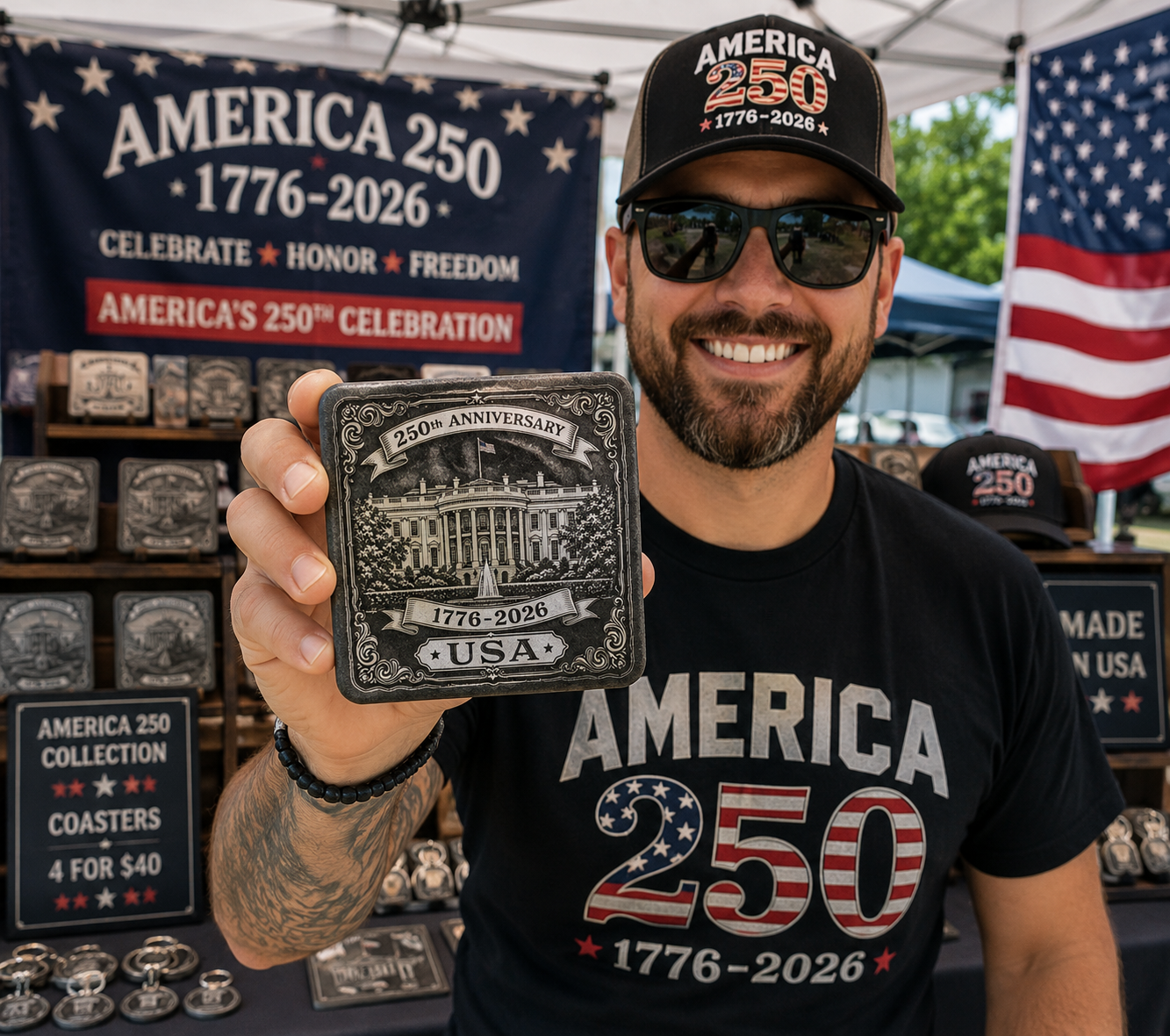 AMERICA 250 SQUARE COASTER COLLECTION