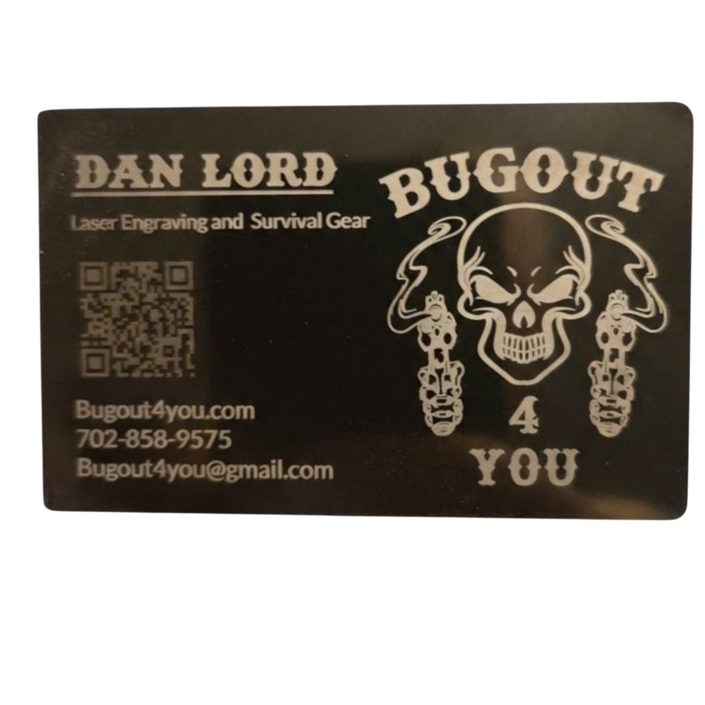 CUSTOM BLACK METAL BUSINESS CARDS SET OF 25 PERSONALIZED ONE SIDED