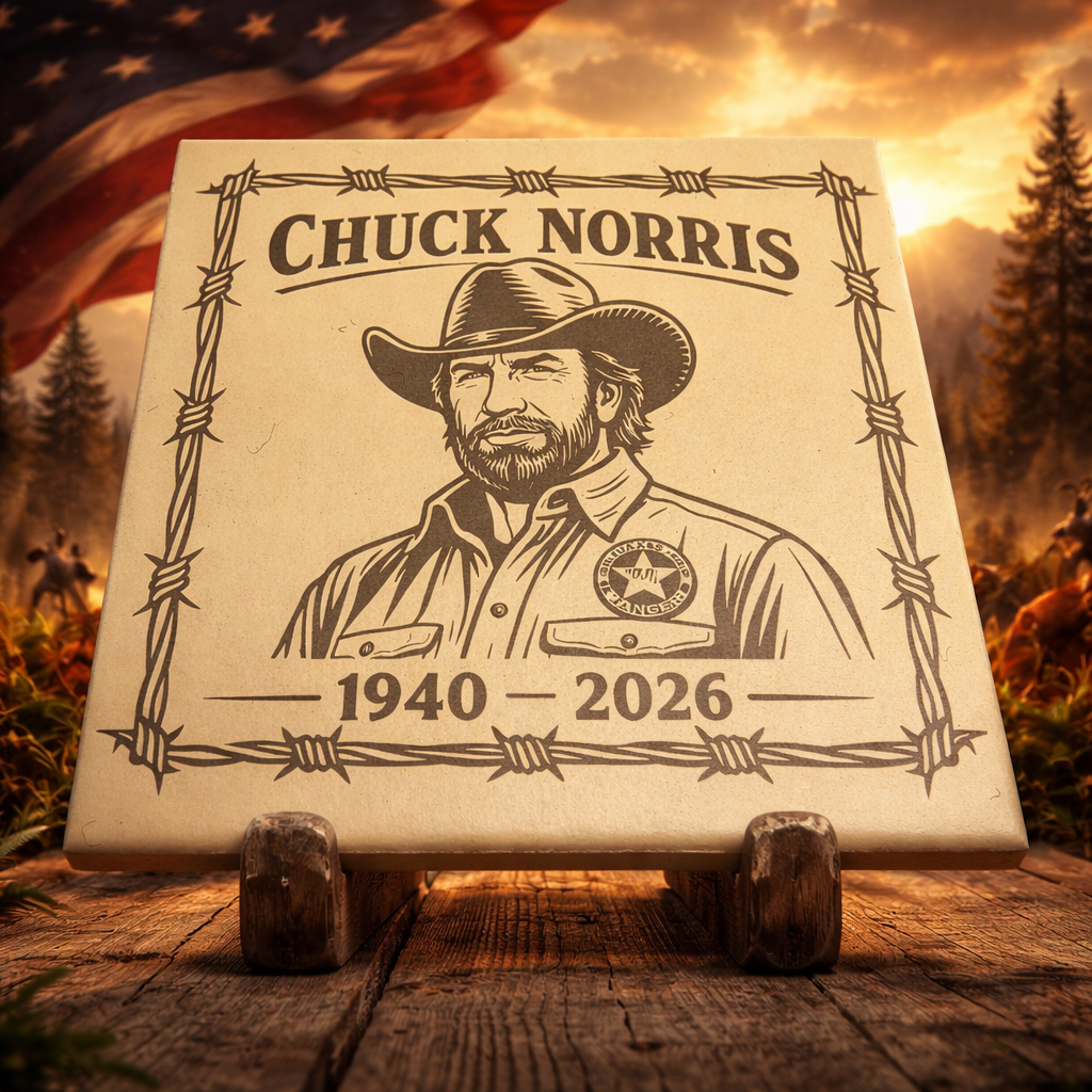 CHUCK NORRIS ENGRAVED TILE