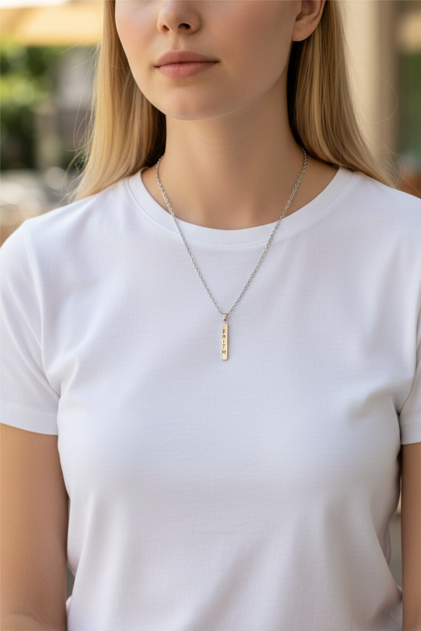 LADIES NECKLACE BAR ENGRAVED