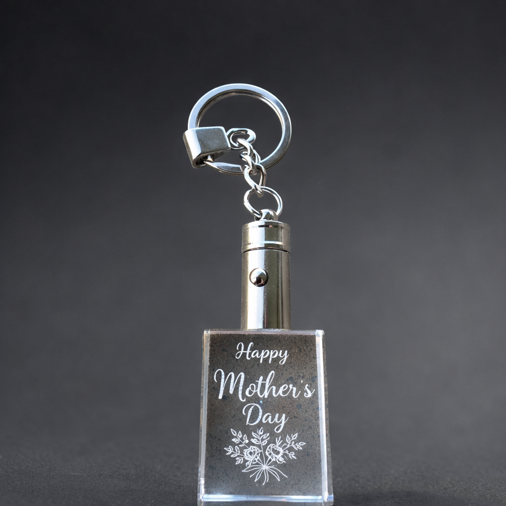 PERSONALIZED CRYSTAL PHOTO KEYCHAIN WITH LIGHT